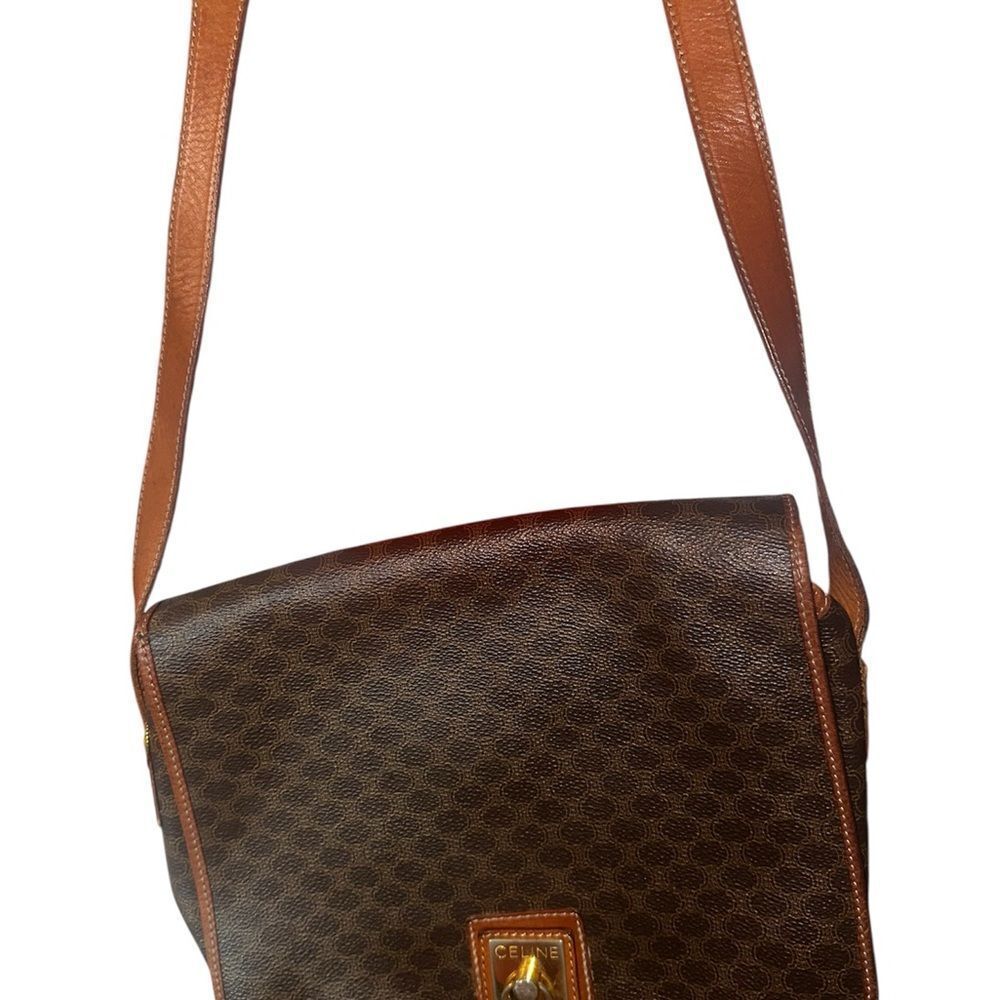 Celine Macadam Brown Leather Shoulder Bag - Picture 12 of 15